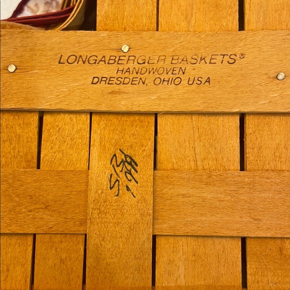 Longaberger 1999 love letters sweetheart Heart Basket liner protector lid XL - Picture 13 of 16